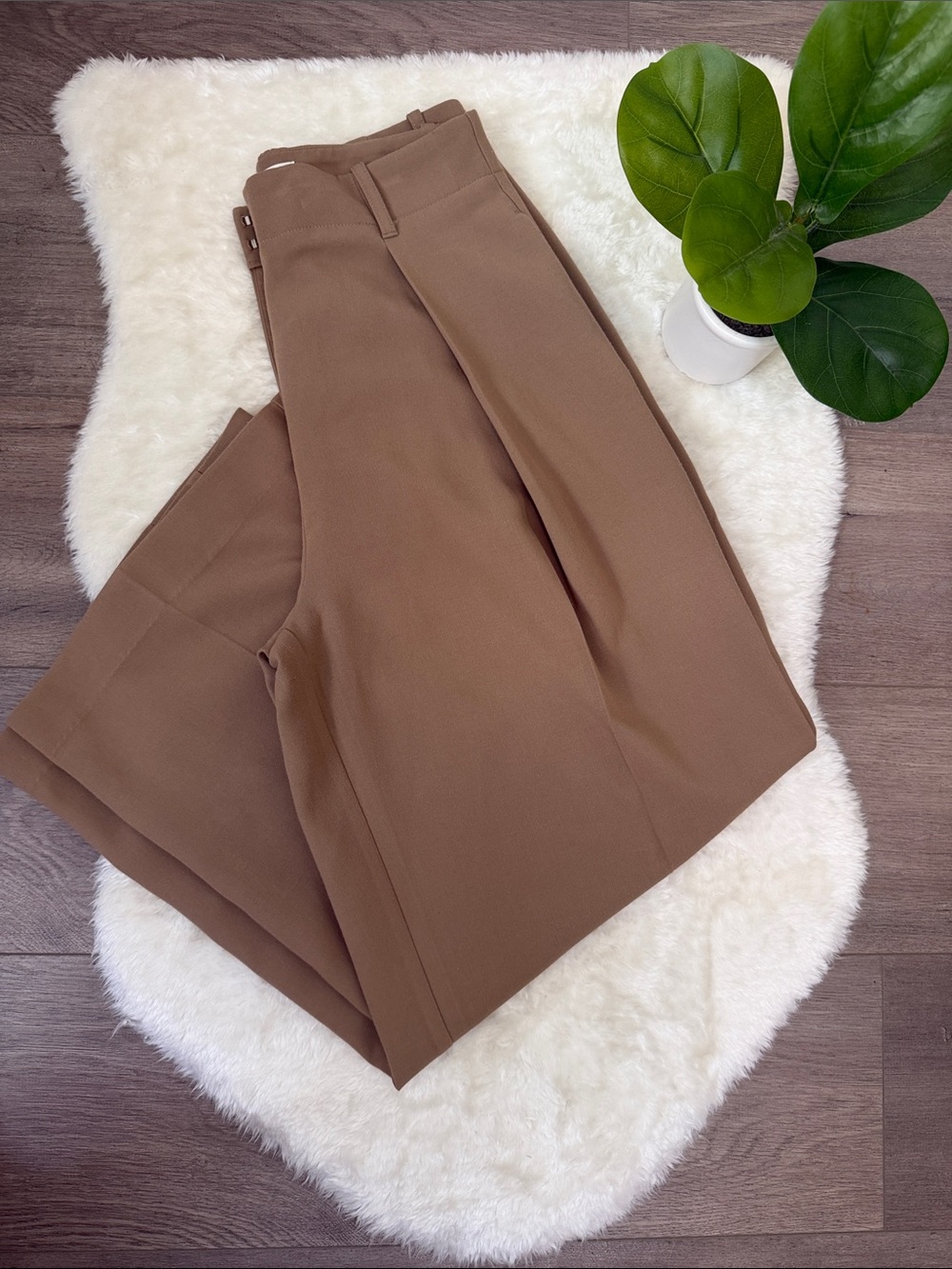 Oak + Fort Pleated Wide Leg Trouser
